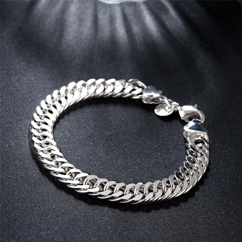 Silver  Chain Solid Bracelet.